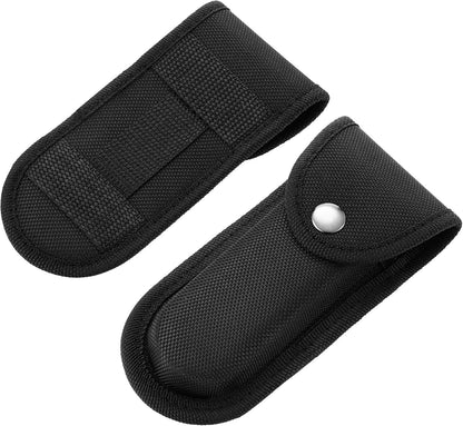 Nylon Pocket Knife Sheath, 5''-5.5'' Multitool Pouch, Folding Knife Belt Sheath with Snap Closure and Horizontal or Vertical Carry Belt Loop, Multitool Case for Outdoor or Daily Use, Larger Size