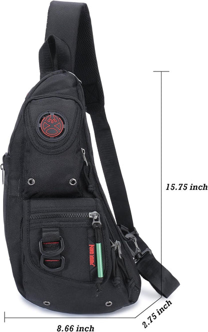 NICGID Sling Backpacks, Sling Chest Bags Shoulder Pack Crossbody Bags for Men Women Outdoor Travel (Black)