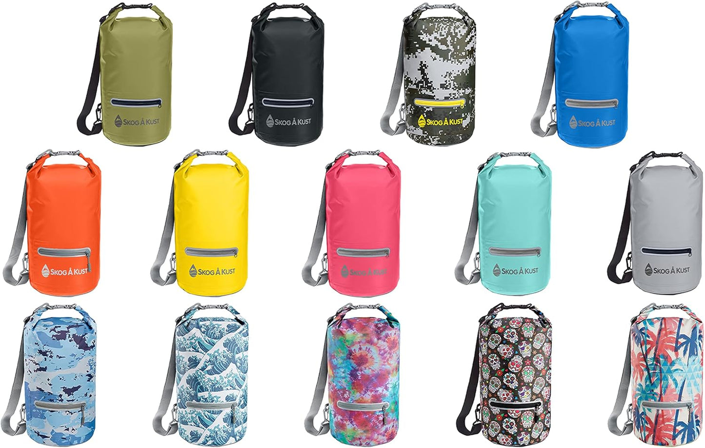 Skog Å Kust DrySak - Roll Top Waterproof Bag for Travel & Outdoors - 10L Orange