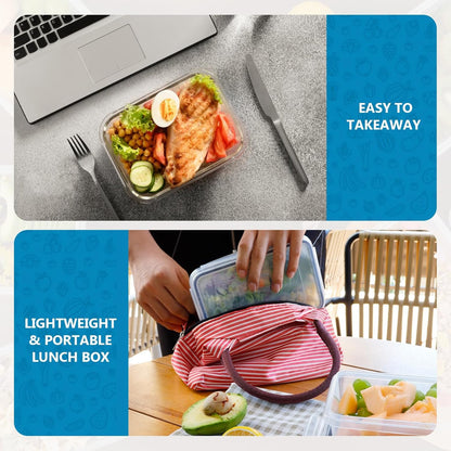 Feshory 10 Pack Meal Prep Containers & Bento Lunch Boxes with Leak Proof Lids - Food Storage Container, Freezer Containers, Fridge Organiser for Home & Kitchen Organisation