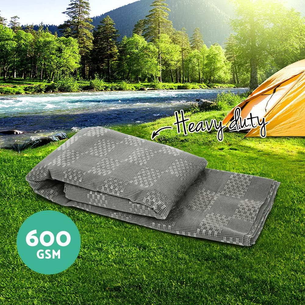 Weisshorn 6 x 2.5m Picnic Blanket, Floor Mat Outdoor Picnics Rug Camping Tarp Caravan Mesh Mats Annex Matting Ground Sheet for Hiking Travel Beach Garden, Heavy Duty UV Treated with Carry Bag Grey