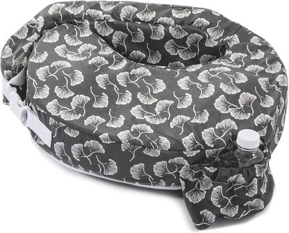 My Brest Friend Original Nursing Pillow for Breastfeeding, Nursing and Posture Support with Pocket and Removable Slipcover, Grey Flowing Fans