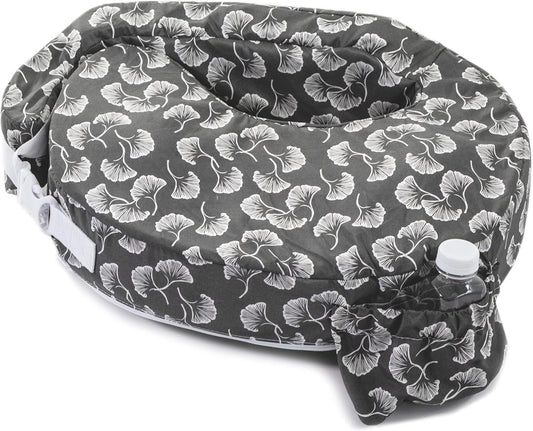 My Brest Friend Original Nursing Pillow for Breastfeeding, Nursing and Posture Support with Pocket and Removable Slipcover, Grey Flowing Fans