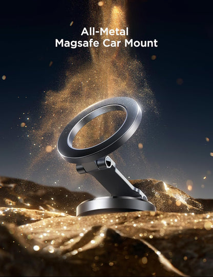 JOYROOM MagSafe Magnetic Car Phone Holder for MagSafe, All Metal Magsafe Folding Car Holder with 20 x N55 Magnets, Car Phone Holder for iPhone 15 14 13 12 & MagSafe Case