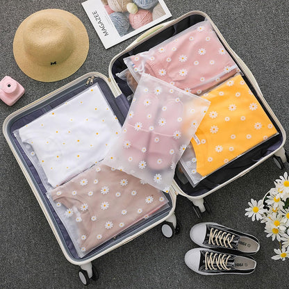 KEYRI 20 Pieces Clothes Bags Travel Zip Bag Waterproof Travel Multifunction Organizer Bags Transparent Resealable Bags for Clothes Underwear Shoes Cosmetic (Floral)