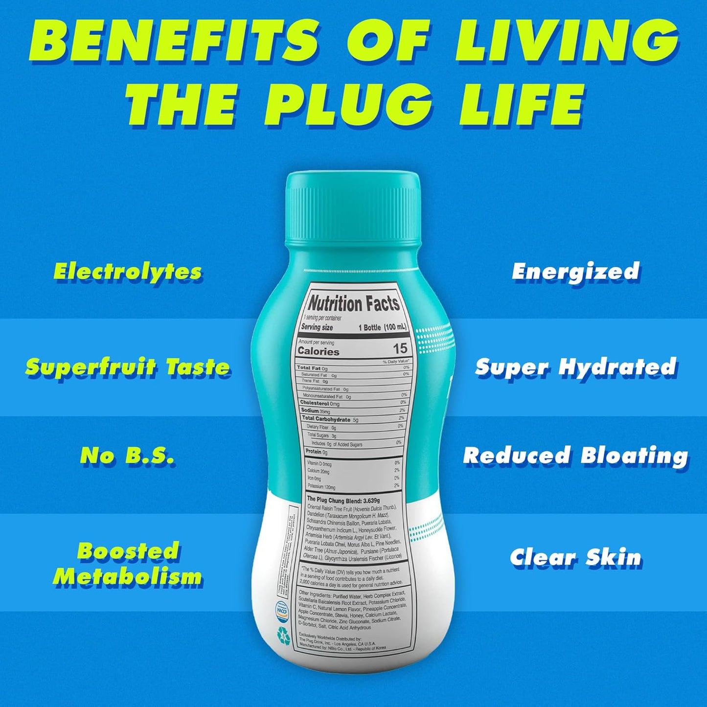 The Plug Recovery Drink, 24-Pack - All-Natural Plant-Based Electrolyte & Liquid Hydration Pack - Supports Liver Detox, Immunity, Anti-Dehydration & Increased Energy - No Added Sugar & No Caffeine