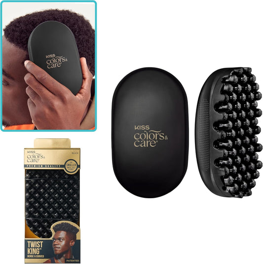KISS Colors & Care Premium Twist King - Dense Design For Shorter Hair, Long-Lasting Durable, 2X Longevity, Defines Twists, Professional Quality, Quick & Easy Styling, Washable