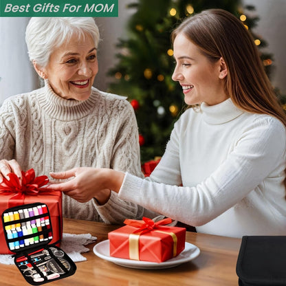 Portable Sewing Kit for Traveler Adults Kids Teens Beginner Mom Grandma,Mini Sewing Supplies Accessories Contains Thread,Needles,Scissors,Measuring Tape, Dorm Room Essential,Emergency Repair,Home DIY