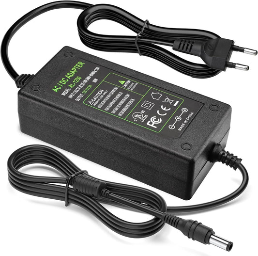 12V 5A AC 100-240V to DC 12V 5A 60W Power Supply for LED Strip Lights DVD TV Amplifier Camera System - Euro Plug