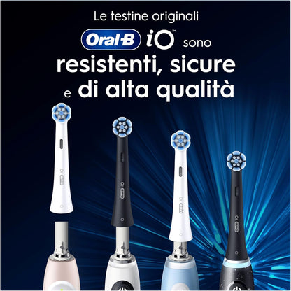 Oral-B iO Series Gentle Care Black Replacement Heads, Original Round Heads for Sensitive Gums, 2 Heads