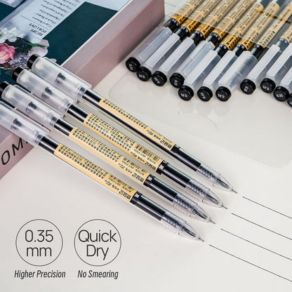 PenMont Quick Dry Black Gel Roller Pens, Japanese Style, 0.35mm Extra Fine Point, Precise and smooth writing, 12-Count Pack