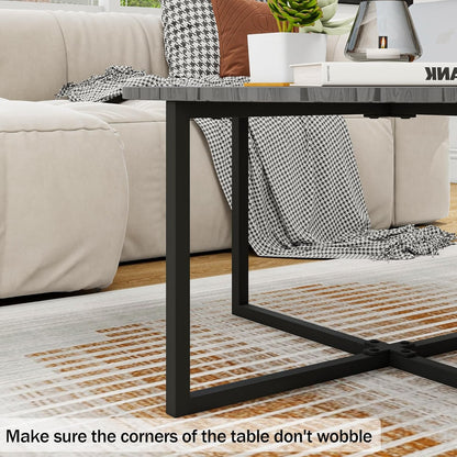 Diolong Round Coffee Table Center Table Living Room Side Table Dining Table with Metal Frame Small Coffee Tables for Small Spaces, Grey Oak