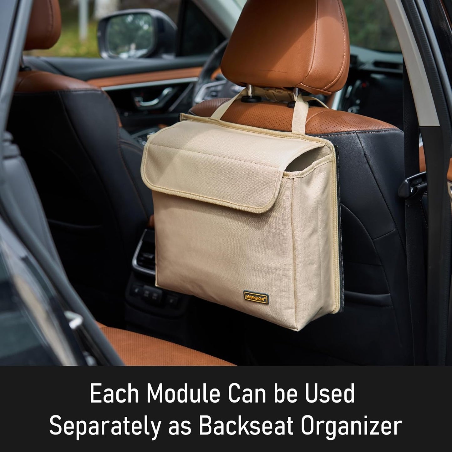 MARKSIGN Deluxe Trunk and Backseat Organizer for Medium or large size SUVs & RVs, Detachable Storage Modules with Built-in Cooler, Patent Pending