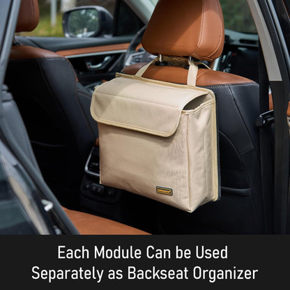 MARKSIGN Deluxe Trunk and Backseat Organizer for Medium or large size SUVs & RVs, Detachable Storage Modules with Built-in Cooler, Patent Pending