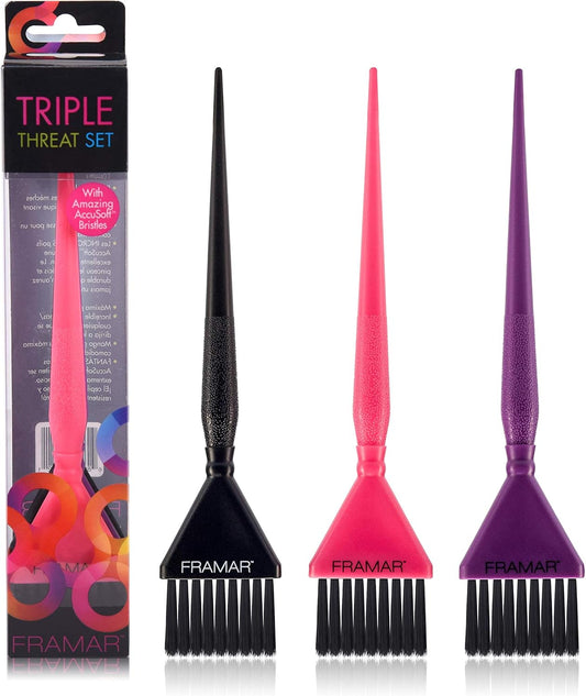 Framar Triple Threat Hair Colour Brush Set