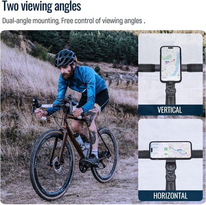 sincetop Bicycle Phone Mount, Mountain Bike Stem Cell Phone Holder, Aluminum Bicycle Handlebar Clamp, Quick Release Attachment 【Seres C-2a Gen】