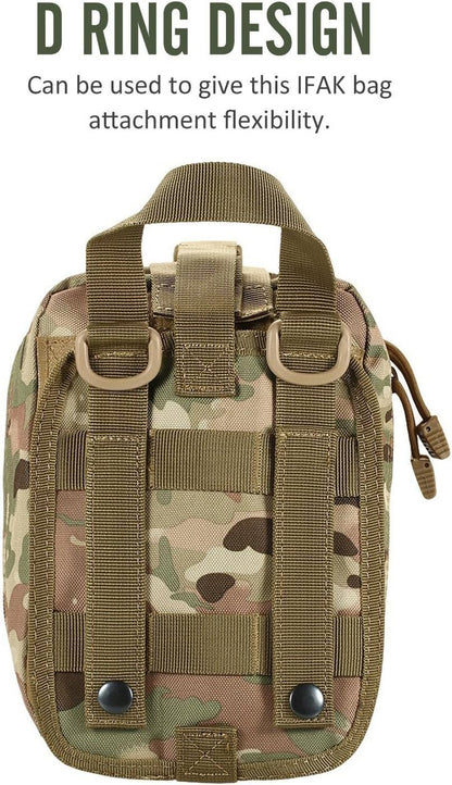 ifak molle First aid Bag EMT Tactical Pouches Rip-Away Medical Pouch Utility Rescue Emergency Trauma Accessories Tools Bag Military Belt Pouch (camo)
