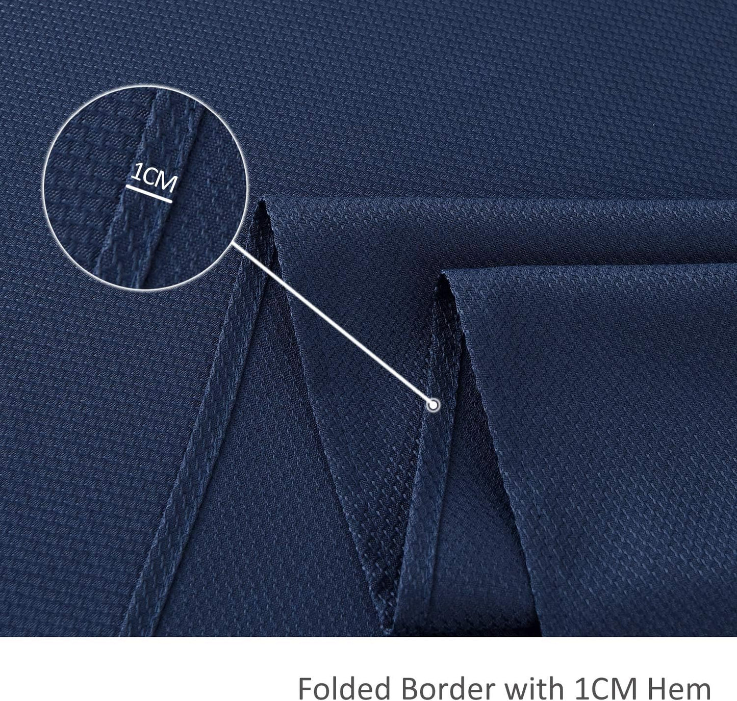 maxmill Rectangle Textured Tablecloth Waterproof Spillproof Wrinkle Free Table Cloth, Kitchen Dining Tabletop Decoration, Fabric Table Cover for Outdoor and Indoor Use, 52 x 70 Inch, Navy Blue