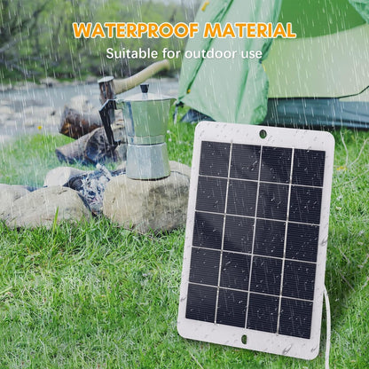 Solar Charger Power Bank,3W 5V Portable Solar Charger Waterproof Solar Panel Charger for Camping with USB Interface for Charging Mobile Phones Mini Fans LED Light