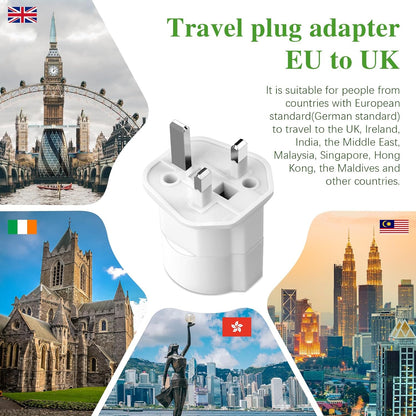 UK Plug Adapter,2pcs UK Plug to Italian Plug Adapter and Universal Travel Adapter, UK to Italy Adapter for Great Britain Qatar Ireland Maldives, Type G