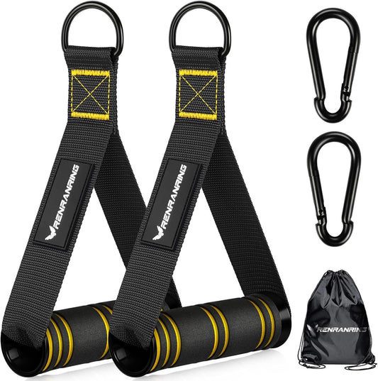 RENRANRING Gym Exercise Handles, Replacement Handle Attachments for Cable Machine Pulleys, Resistance Band and Strength Trainer, Pull Down Workout Accessories, Home Gym Add On Equipment