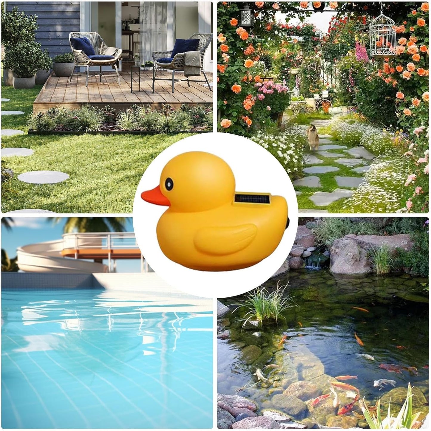 Floating Pool Lights Solar Powered – Duck Shaped Pool Light, Rechargeable Daylight Sensor | Decorative Pond Floating Light For Parties, Backyard Ambience Booster, Solar Duck Ornament, Patio Water Glow