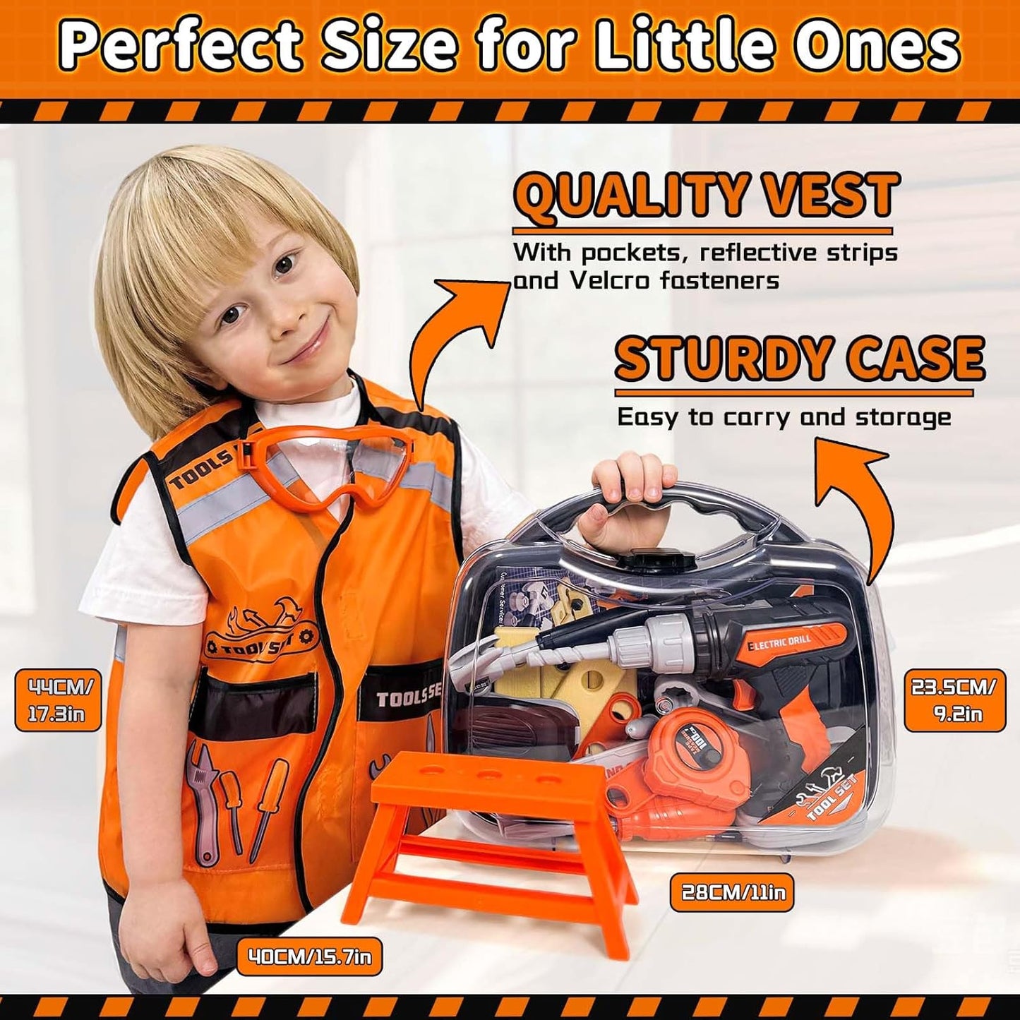 KidBloom Kids Tool Set, Kids Toys Boys with Drill, Toys for Boys Gifts