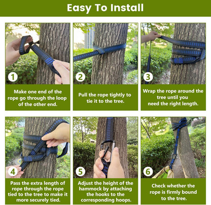 Camping Hammock, Single Hammock Premium Quality Nylon with 2 Tree Straps, Lightweight for Backpacking, Camping Gear for Outdoor, Backpacking, Travel, Beach, Hiking