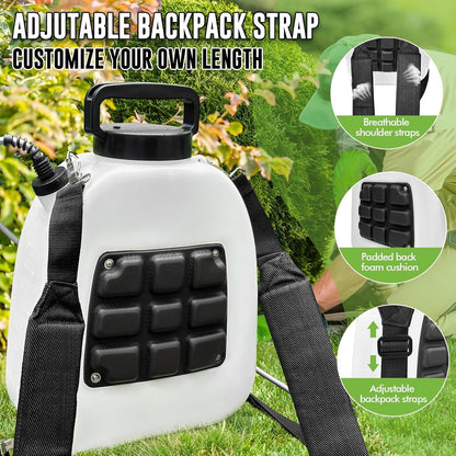 Battery Powered Sprayer 3.2 Gallon, VAXMAY Backpack Sprayer with 5 Mist Nozzles, Electric Garden Sprayer with USB Rechargeable Handle 32" Retractable Wand Portable Weed Sprayer for Lawn, Garden, Yard
