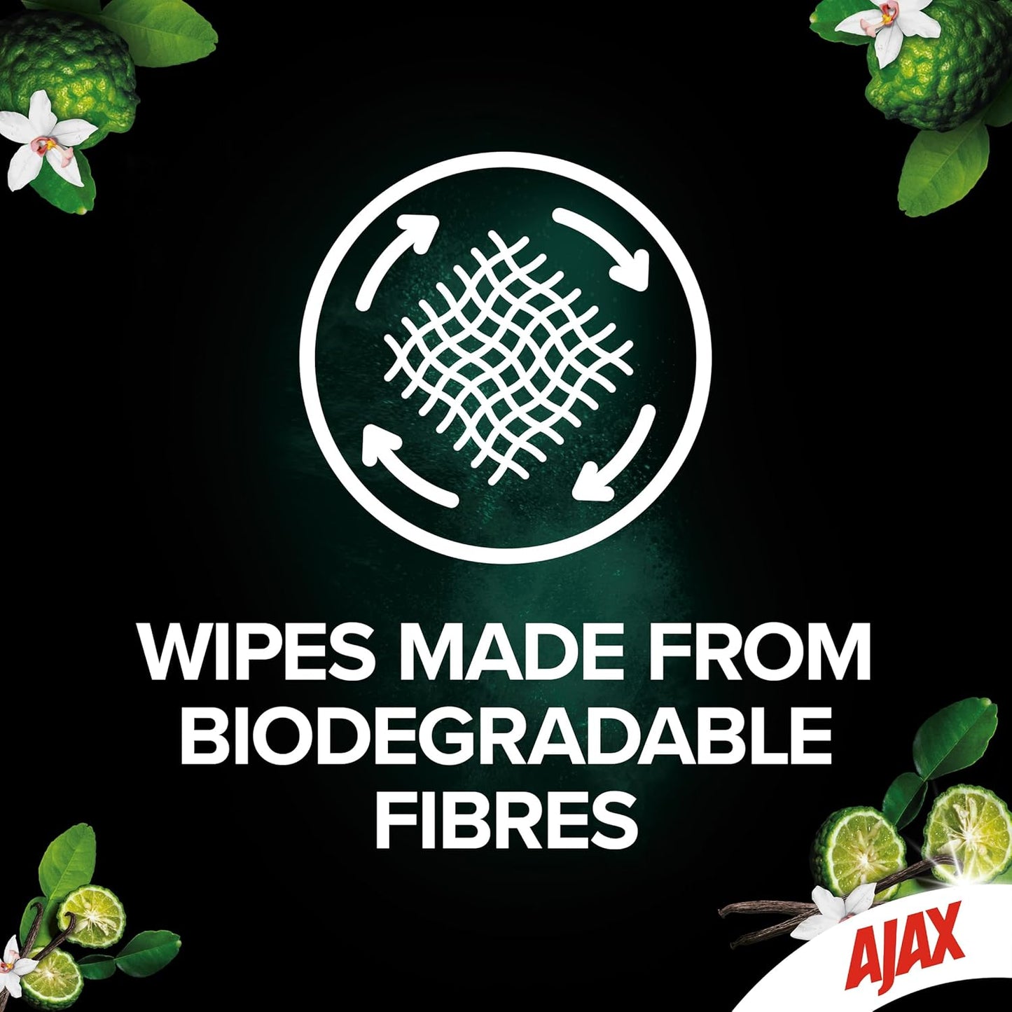 Ajax Luxury Home Multipurpose Cleaning Wipes Exotic Bergamot & Vanilla Bean 110 Pack