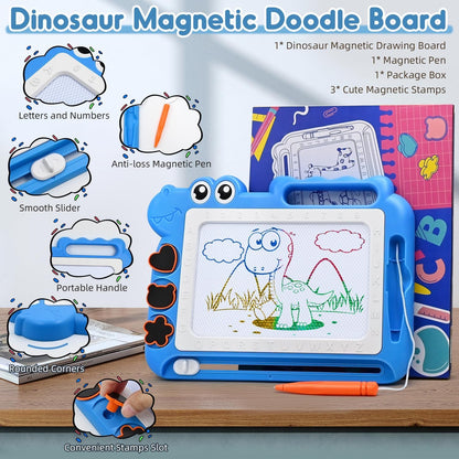 Magnetic Drawing Board Toddler Toys Gift for 2 3 Year Old Girls Boys, Sketch Writing Doodle Pad Age 2-4 Travel Games, Educational Learning Kids Toys for Toddlers Birthday (Blue)