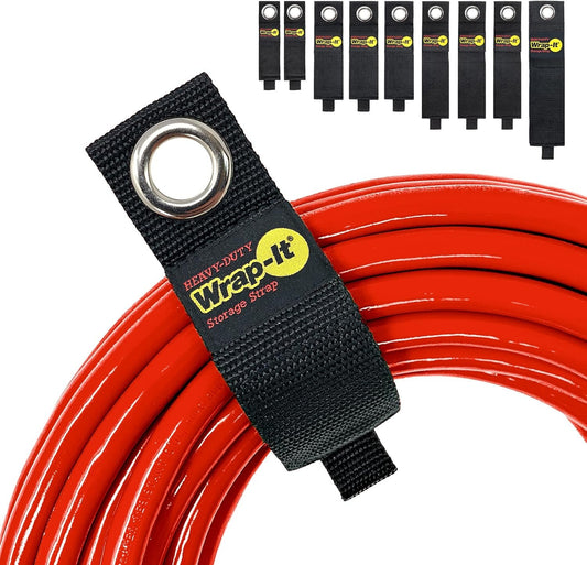 Wrap-It Heavy-Duty Storage Straps (9 Piece Variety Pack 2M/3L/3XL/1J) - Hook and Loop Organizer Hanger for Extension Cords, Cable, Hoses, Rope and More for Garage, Home, Shop, Boat and RV Organization