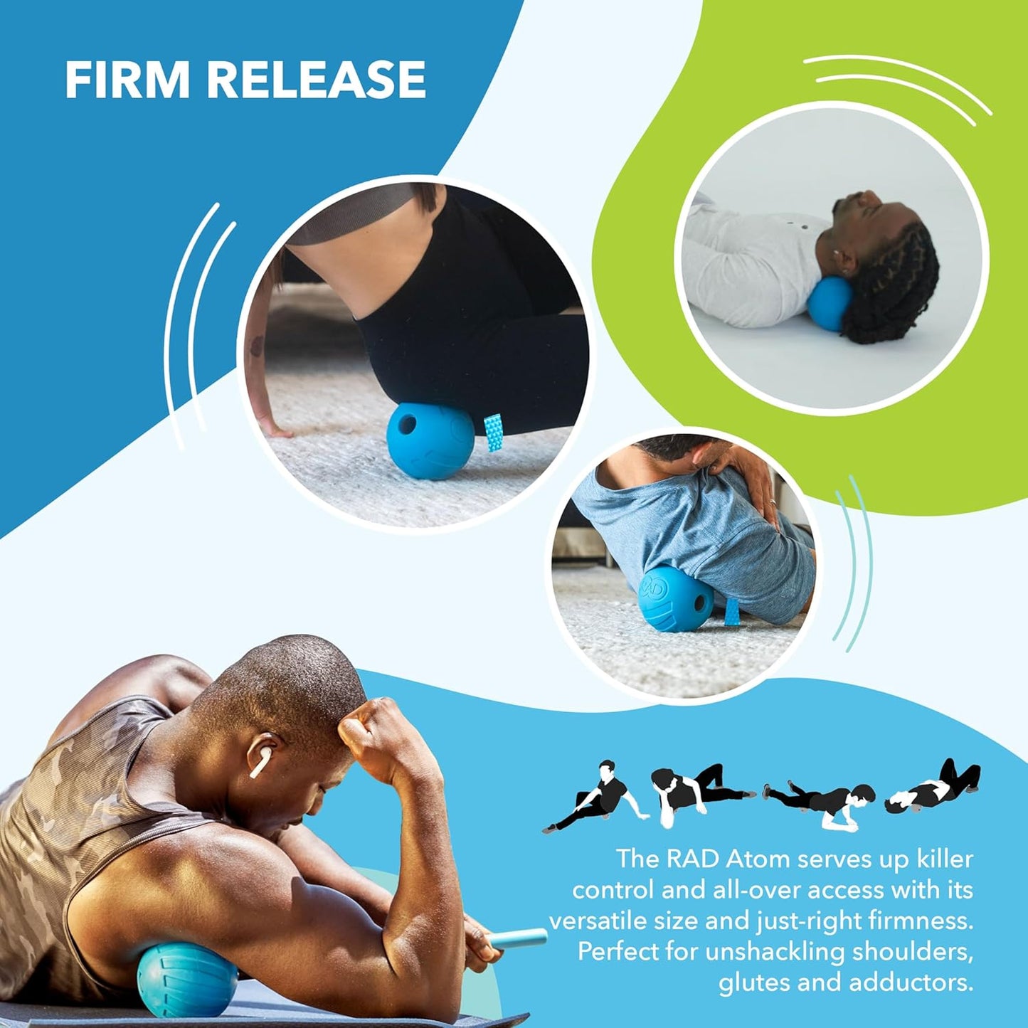 RAD Atom I High Density Myofascial Release Tool I Self Massage Mobility and Recovery