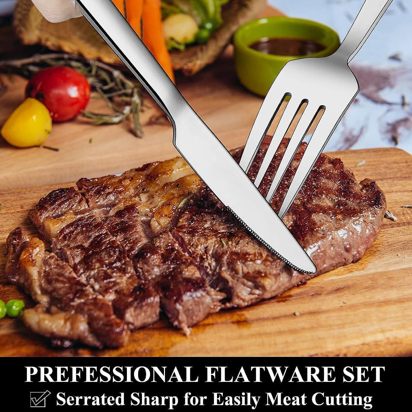 60-Piece Silverware Set, Stainless Steel Flatware Set for 12, Food-Grade Tableware Cutlery Set, Utensil Sets for Home Restaurant, Mirror Finish, Dishwasher Safe