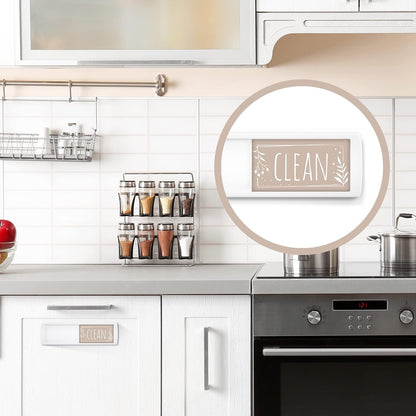 Stylish Dishwasher Magnet Clean Dirty Sign - 2" by 7" - Ideal Clean Dirty Magnet for Dishwasher and Kitchen Organization - Lovely Kitchen Gadgets/Accessories