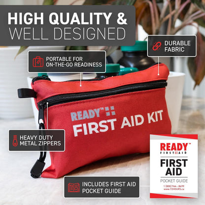Ready First Aid 107 Piece First Aid Kit - Camping, First Aid Kit, Camping Essentials, Hiking, Home Essentials, Car Emergency Kit, Hiking Gear, First Aid Kit Travel, Car Essentials, Survival Stuff