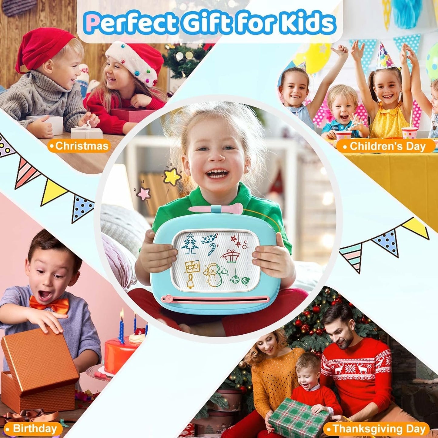 Kikidex Toddler Toys Age 1-3 Magnetic Drawing Board: Kids Toys for 1 2 3 Year Old Boy Girl Birthday Gifts Doodle Board for Preschool Learning and Educational Erasable Sketching Pad(Purple)