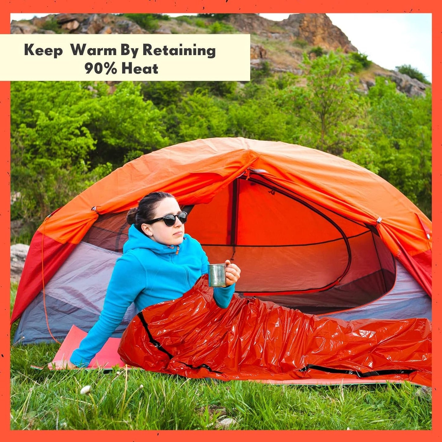 12 Set Emergency Sleeping Bag Survival Bivvy Sack Blanket with Whistles Lightweight Portable Thermal Survival Bag Thick Mylar Tent with Hood Extension Nylon Stuff Sack for Camping Hiking Outdoor