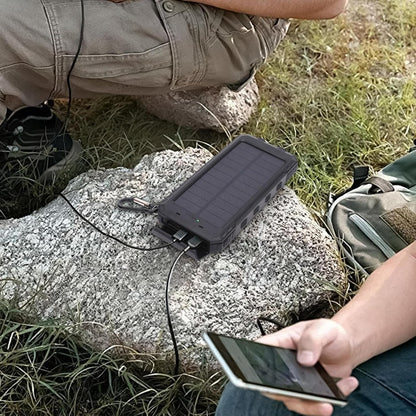 Solar Portable Charger | Portable Charger for Phones - 20000mAh Wireless Fast Charging Device with Flashlight for Camping Hiking Outdoor
