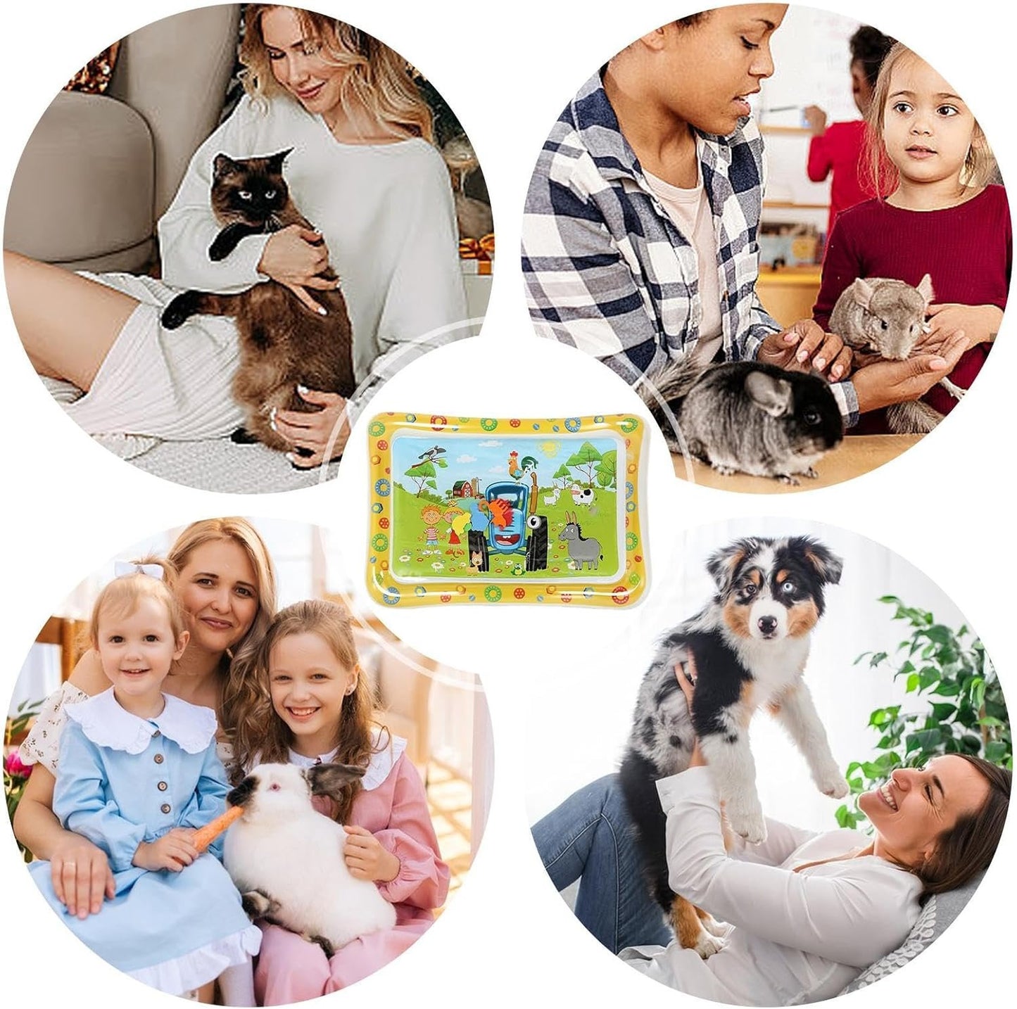 Tappetino Sensoriale Ad Acqua - Letto Ad Acqua Pieghevole Per Cani - Accessorio per Animali Domestici Gonfiabile Rinforzato per Casa Interni Esterno Soggiorno Camera da Letto Tutte le Età