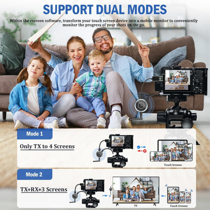 AIMIBO Wireless HDMI Transmitter & Receiver, Support Multiple Receivers, 5G, RScreen App, 1080P@60Hz, 165FT, Stream Video & Audio HDMI Wireless Extender for Laptop, STB, DSLR to TV, Monitor, Projector