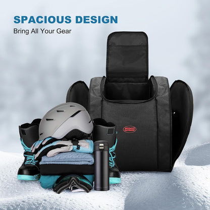 Ski Boot Bag Backpack, Ski Bags for Air Travel, Ski bag and Snowboard Boot Bag, Store Ski Gear and Transport Helmet Goggles Gloves Clothing, Great for Men, Women and Youth