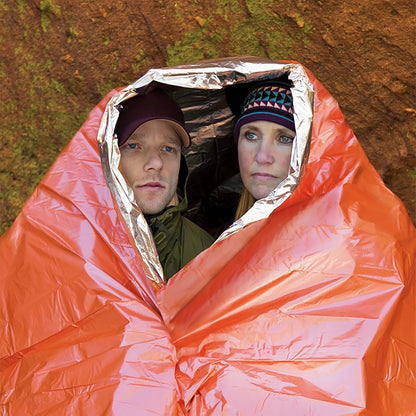 Emergency Tent,PE Aluminum Film Emergency Survival Shelter Tent, 61.8 X 96.4inch Waterproof 2-Person Thermal ShelterWeather-Resistant for Hiking Camping and Emergency Preparedness