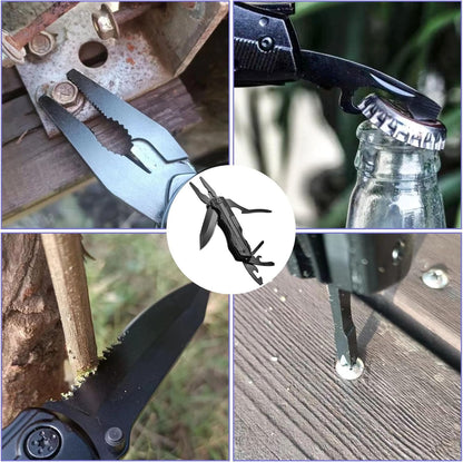 wapstibck Christmas Gifts for Men, 9-in-1 Folding Pocket Knife with Wire Stripper, Multitool Pliers with Safety Lock for Outdoor Survival Camping Hunting and Hiking