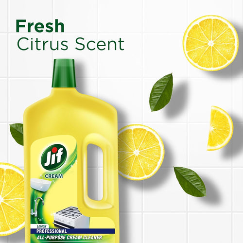 Jif Professional Lemon Cream Cleaner 1.5L â€“ Multi-Purpose Surface Cleanser with Natural Micro Crystals â€“ Plant-Based, Kitchen & Bathroom Use, Streak-Free Finish