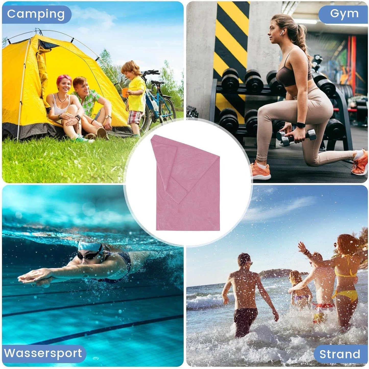 Towels for Gym, Soft Quick Dry Workout Towels, Portable Exercise Towel, Multifunctional Workout Gear, Yoga Towels, Swimming Workout Towels, Portable Workout Towels for Yoga and Swimming