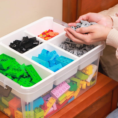 Citylife 17QT Plastic Storage Box with Removable Tray Craft Organizers and Storage Clear Storage Container for Organizing Bead, Tool, Sewing