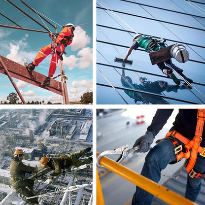 UIANSP Safety Harness Fall Protection Kit:safety harness fall protection harness roofing harness Blue black Safety harness Shock Absorbing Lanyard - Updated Comfortable Waist Pad Roofing Harness