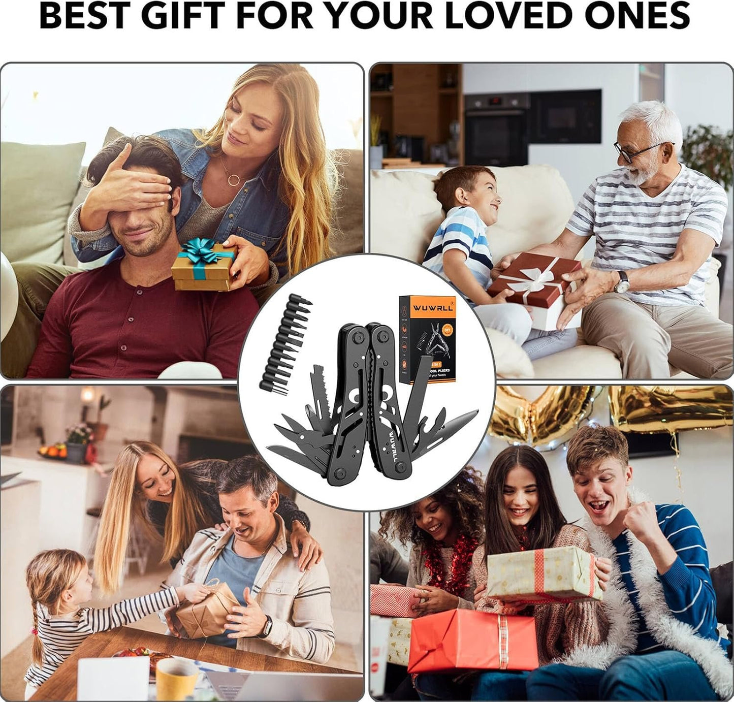 Multitool 26-in-1 Stainless Steel Multi Tools ，Pliers Pocket Knife with Heavy Duty Pliers Screwdriver Sleeve, Replaceable Bits Multitools for Outdoor, Survival, Hiking, Gift，Camping with Nylon Sheath