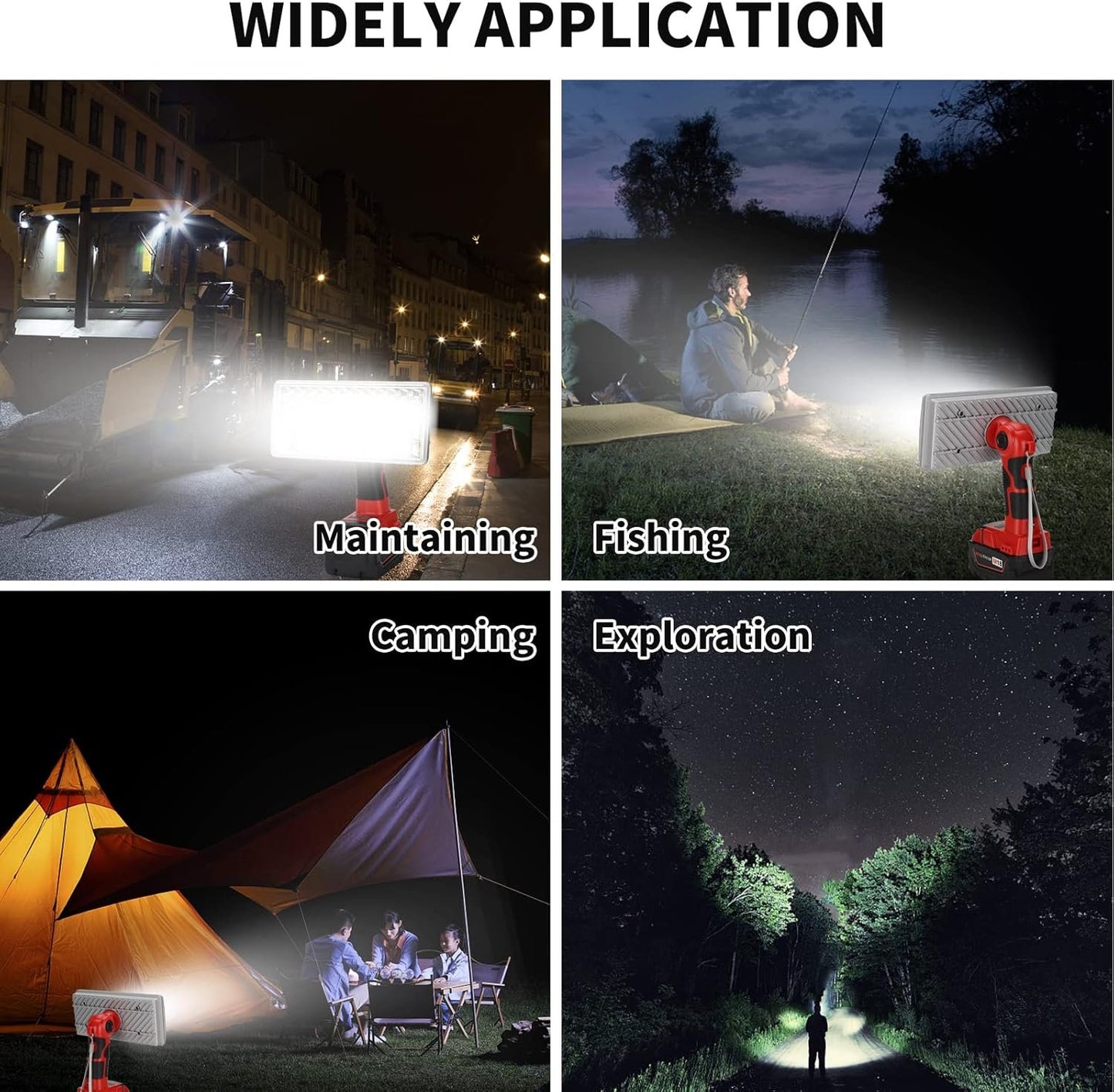 Taingwei 40W 4200LM LED Cordless Lamp Compatible with Milwaukee M18 Lithium Battery,18v Work Light for Camping, Car Repairing, Emergency and Job Site Lighting